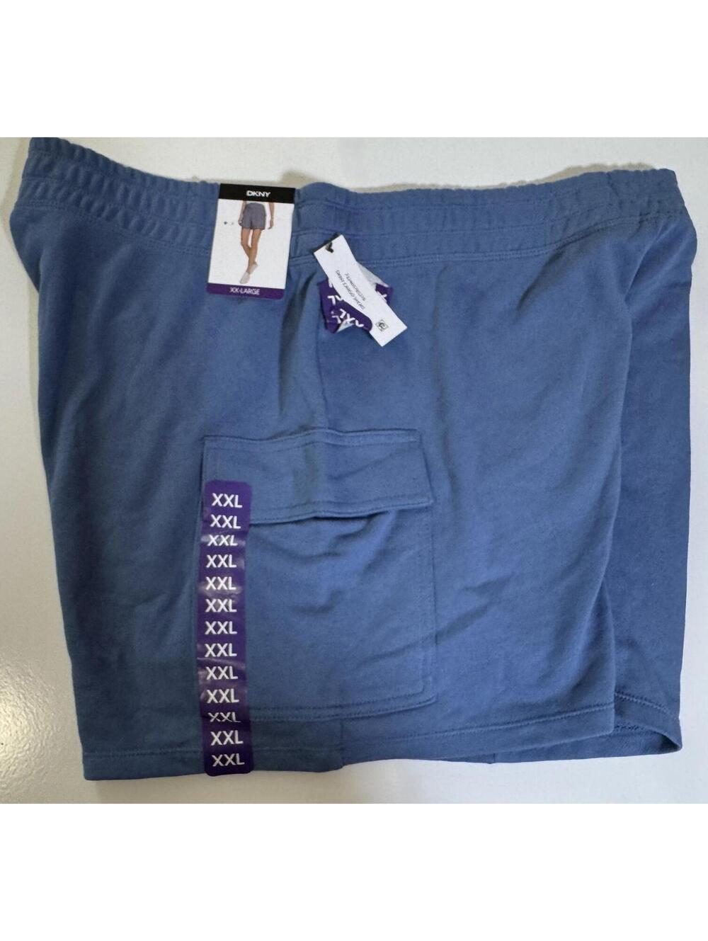 DKNY French Terry Cargo Short Womens Size XXL Blue NWT NEW